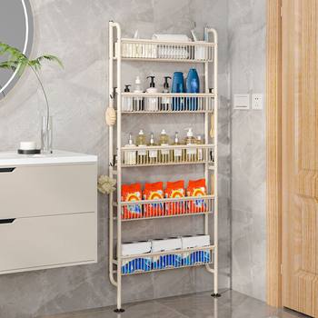 Door Rear Floor Storage Rack Multi-Purpose Wall Storage Narrow Cabinet Thickened Slit Seasoning Storage Side Rack