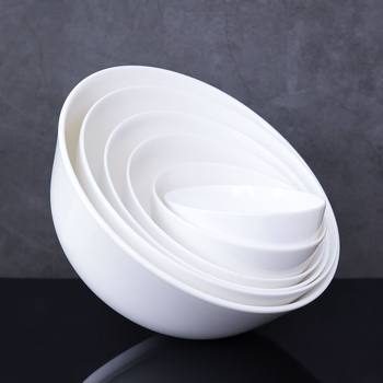 Wholesale Bone China Ao Bowl Pure White Ceramic Rice Bowl Salad Bowl Home Use Business Gift Advertising Bowl for Hotel