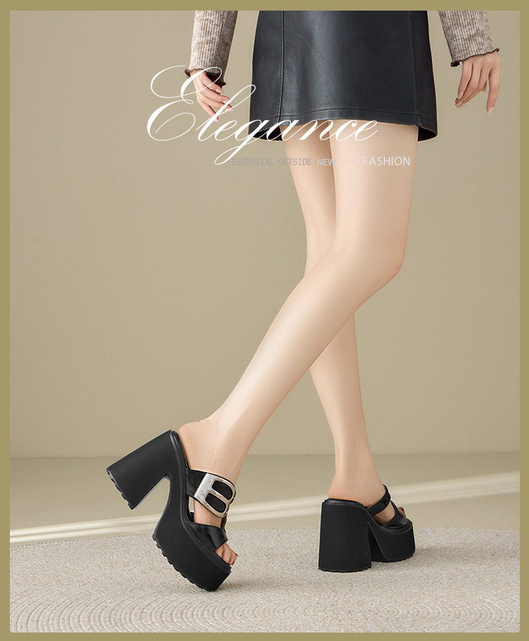 Dép sandal nữ quai chữ V da bò thật mũi hở đế bệt — Trắng bạc, Đen chi tiết 1