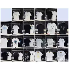 Cross-Border 26Ss High-Quality Authentic Lv Heavy-Duty Summer Hot-Selling Logo Round-Neck Short-Sleeve T-Shirt Unisex