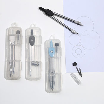 Metal Compass Set for Primary School Students, Painting and Drawing Learning Tools with Replacement Lead Core, Essential Tools for Exams