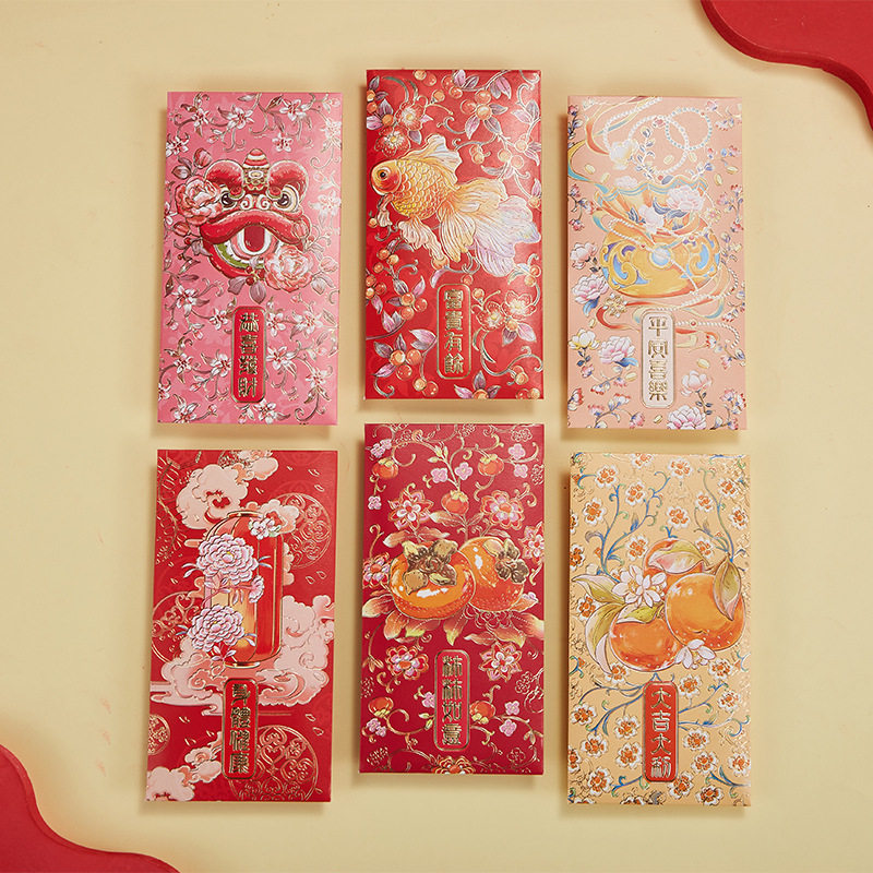 Large 2026 New Style Red Envelope with the Character for Good Fortune, Creative and Personalized, Hundred-Yuan Good Luck Cartoon Hong Kong Version Red Packet