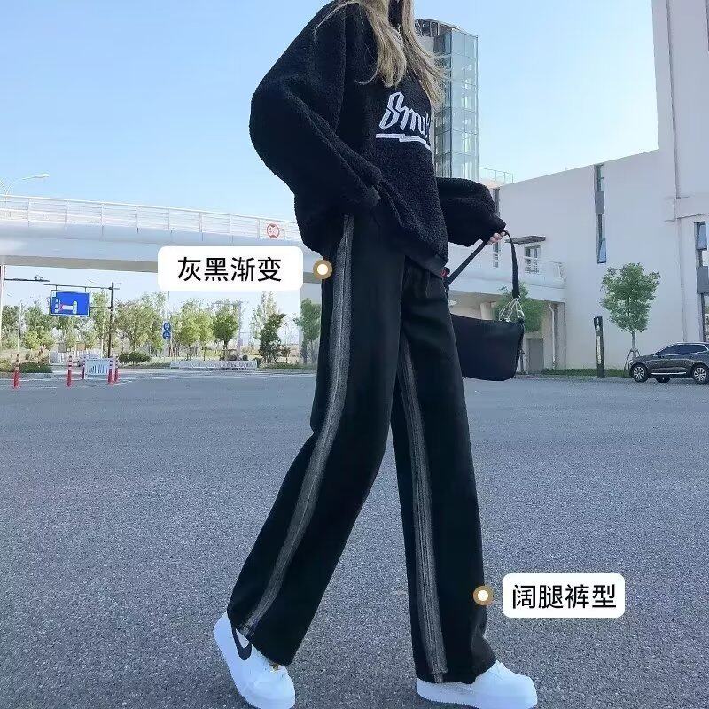 Womens Loose Fit Denim Jeans Spring Fall Korean Style Slimming Color Block Straight Leg Casual Wear Wholesale