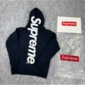 E550 # Classic large logo hooded sweatshirt royal blue