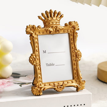 Cross-border Crown Photo Frame Small Ornaments European Style Home Decoration Frame Photo Frame Retro Resin Photo Frame Small Gift