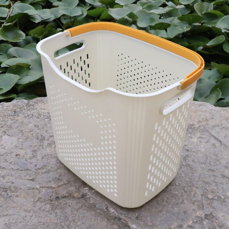 Thickened Plastic Portable Hollow Storage Basket, Large Capacity Dirty Clothes Storage Basket, Dirty Clothes Hamper, Dirty Clothes Basket Storage Bin