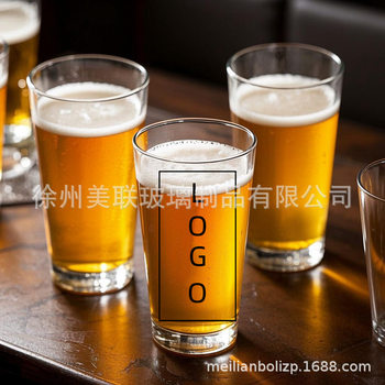 Hot-Selling Glass Cup American Pint Cup Bar Craft Beer Large Mouth Beer Glass 16oz Household Wide Mouth Beer Cup