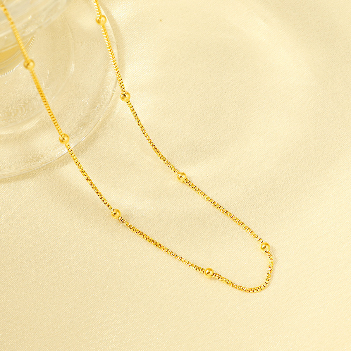 钛钢不掉色M扣蛇骨链2024新款项链女简约颈链百搭通勤素链锁骨链