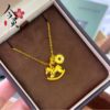 Gold Store Same Style Sand Gold Dazzling Instant Wealth Necklace for Women, Light Luxury Niche Design Crushed Ice Carousel Copper Coin Choker