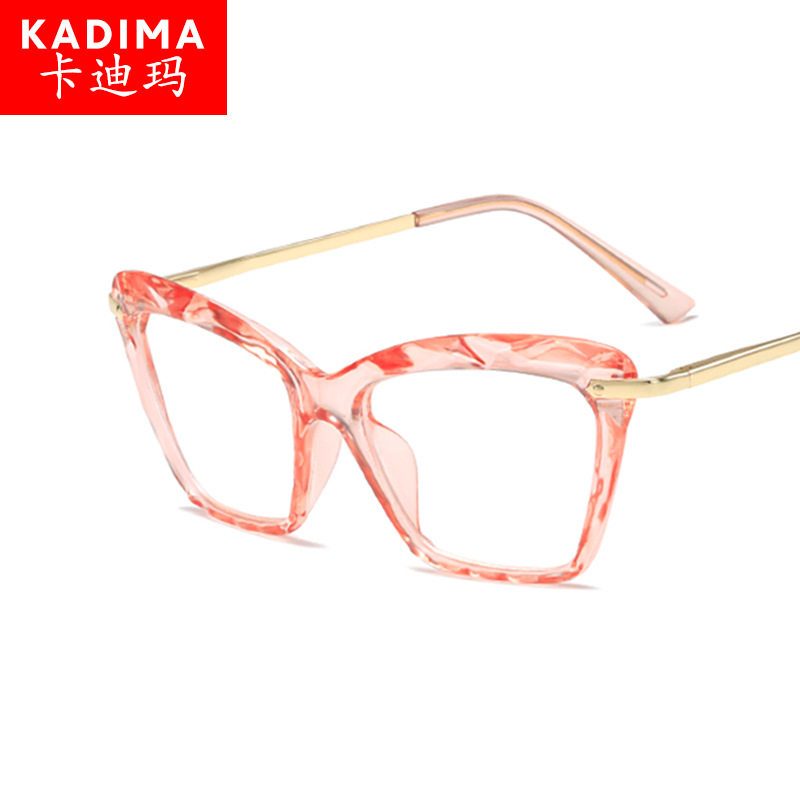 New Fashion Crystal Multi-cut Flat Mirror European and American Cat's Eye Anti-blue Glasses Frame Cross-border Trendy Glasses Frame