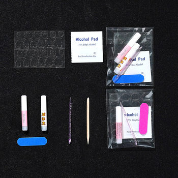 Mengke Factory Direct Sales Wearable Manicure Tool Kit Manicure Finished Product Kit Jelly Glue Nail File Wooden Stick Set