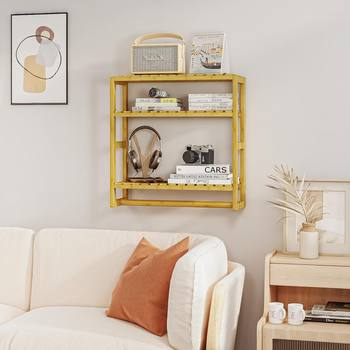 Cross-Border Wall Storage Rack Bathroom Dormitory Strong Load-Bearing Entrance Solid Wood Storage Rack Kitchen Seasoning Bottle Hanging Rack