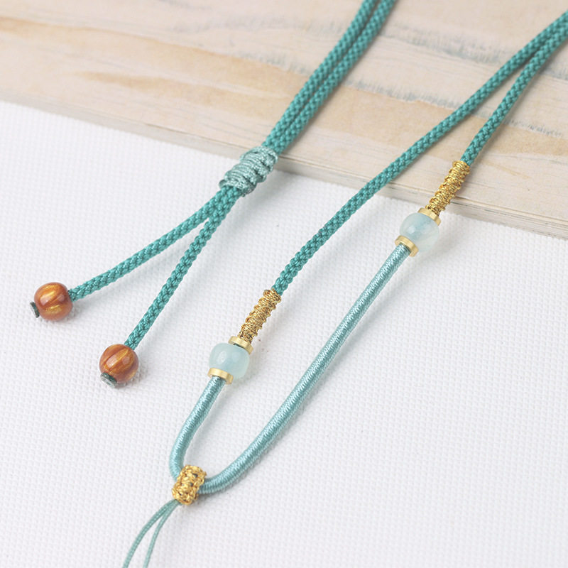 Asymmetric pendant rope simple hand-woven string hanging neck rope gold jade pendant buckle men's and women's necklace rope wholesale