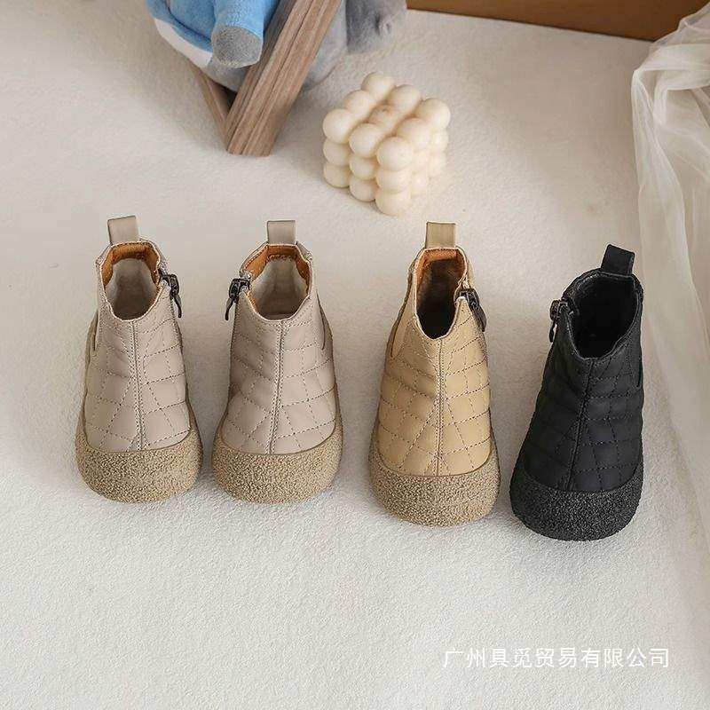 Baby Girl's Shoes, Autumn and Winter Velvet Short Boots, Baby Kidsren's Boots, Soft-Soled Toddler Shoes, One-Year-Old Kidsren's Shoes, Boys' Cotton Boots