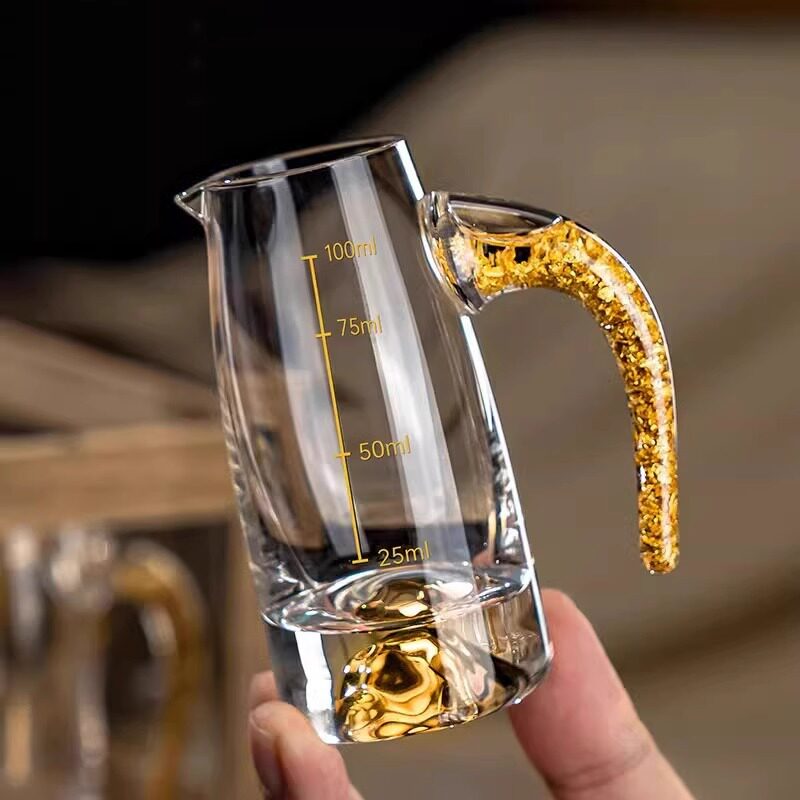 Household Gold Foil Crystal Glass White Wine Cup, Bullet Cup, Spirit Cup, Wine Divider, Small Wine Glass Set
