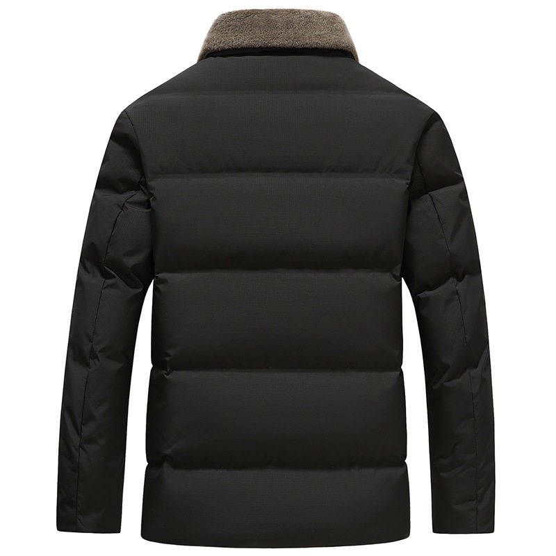 Men's Short down Jacket for Middle-Aged and Elderly, Business Casual Wool Lapel Coat, Dad's Wear, Men's 2025 Winter New Model