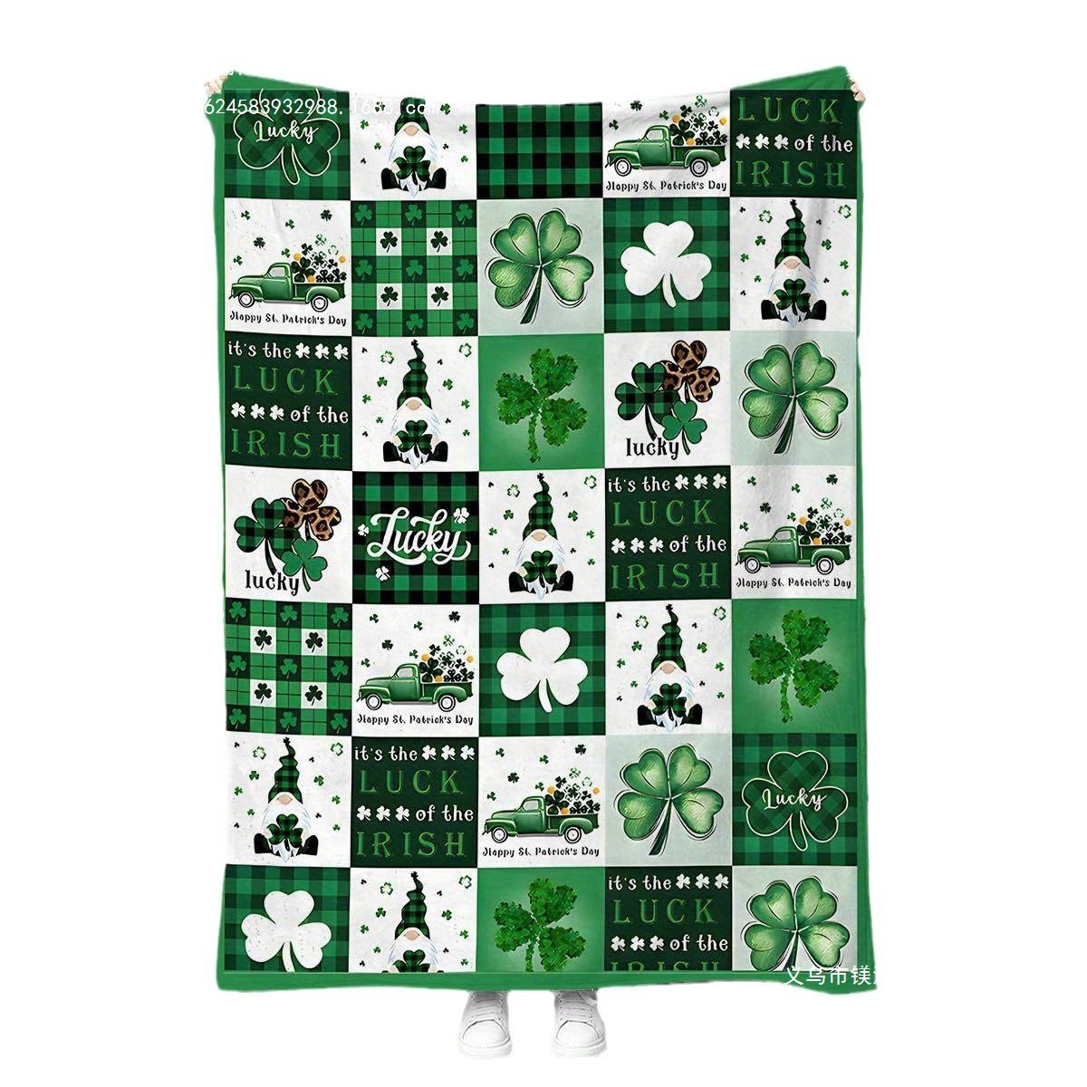 Cross-border St. Patrick's Festival Blanket Green Flange Blanket Amazon Best Selling Coral Blanket