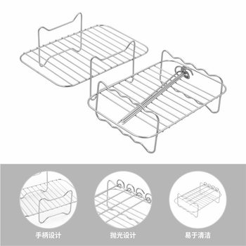 Air Fryer Grill Stainless Steel Steaming Rack Household Electric Fryer Accessories Baked Grill 4 Needle Double Layer Air Fryer Rack