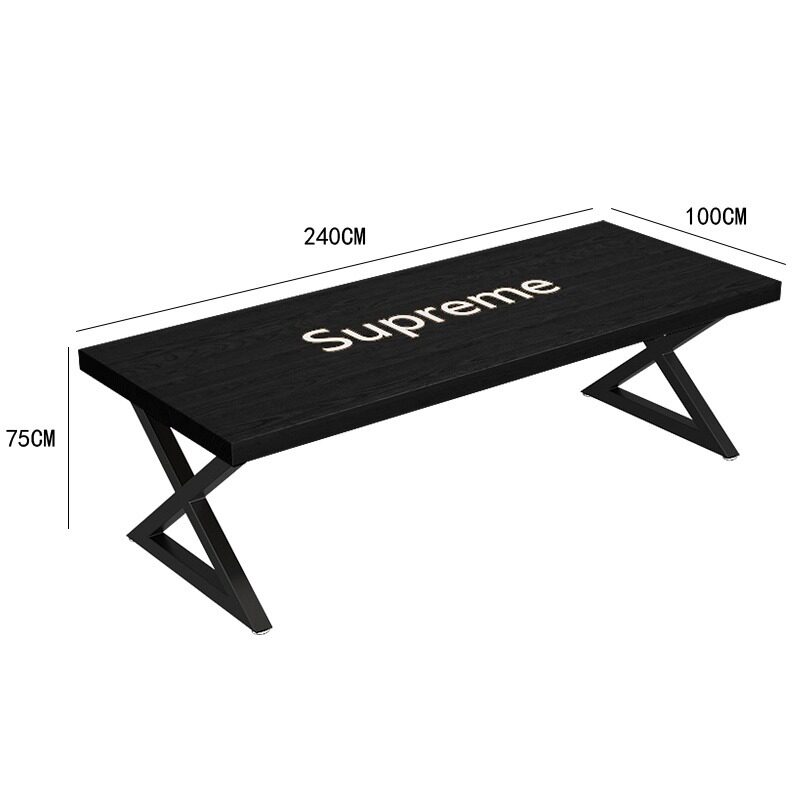 工业风实木餐桌简约咖啡厅奶茶店桌椅组合酒吧办公室会议桌长条桌