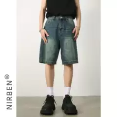 nirben Denim | New Denim Shorts Men's Summer ins Fashionable Five-point Pants Loose All-match Casual Pants