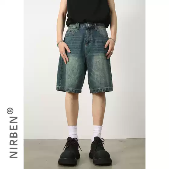 nirben Denim | New Denim Shorts Men's Summer ins Fashionable Five-point Pants Loose All-match Casual Pants