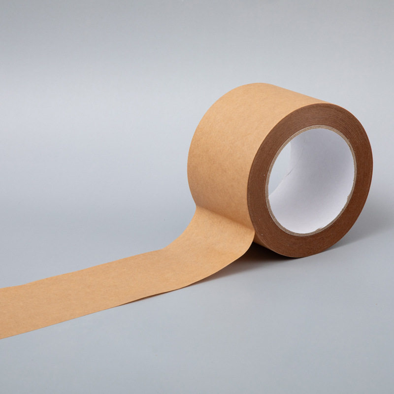 Mute surface plus adhesive kraft paper tape degradation environmental protection writable no plastic box water-free kraft paper self-adhesive paper tape