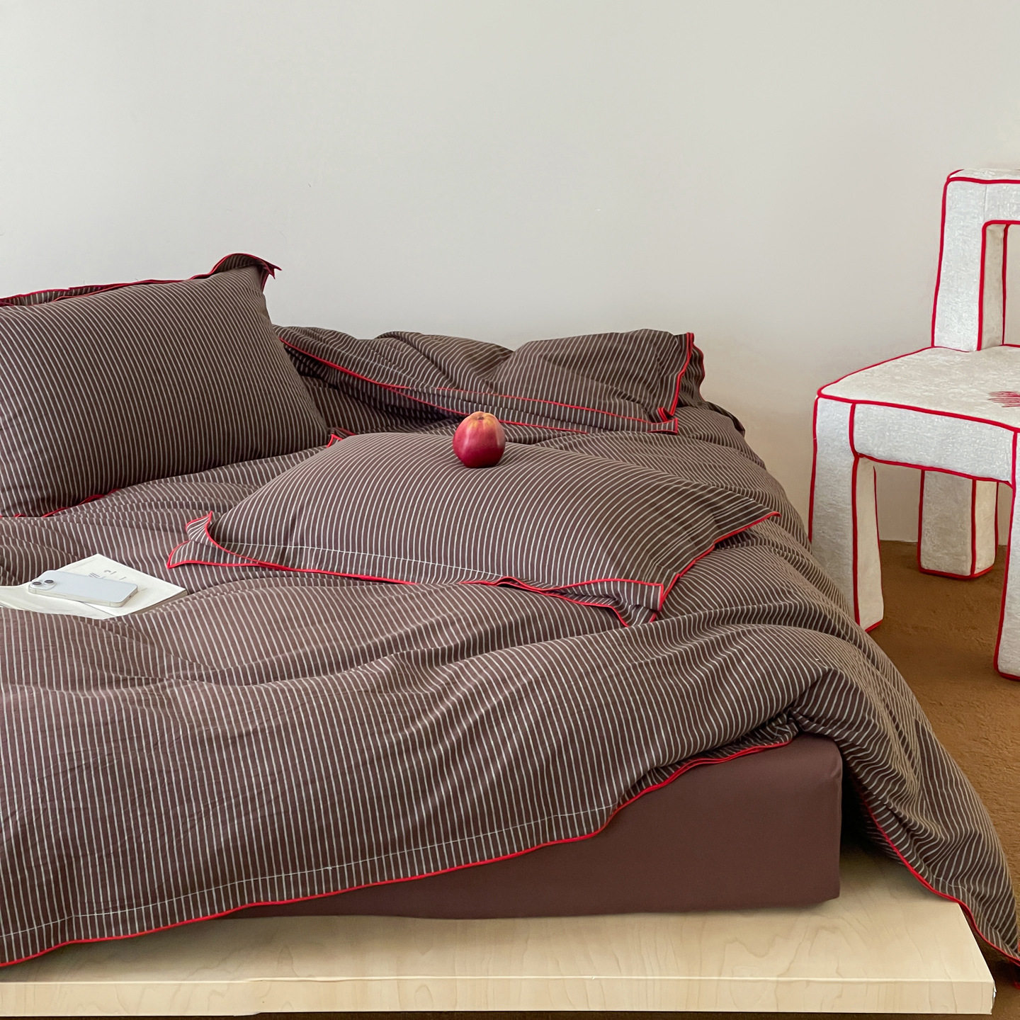 100 Pure Cotton ~ Accessible Luxury and High-End Cotton Washed Cotton Four-Piece Set Retro Jacquard Bed Sheetss Quilt Cover Bed Bed Sheets Bedding 4