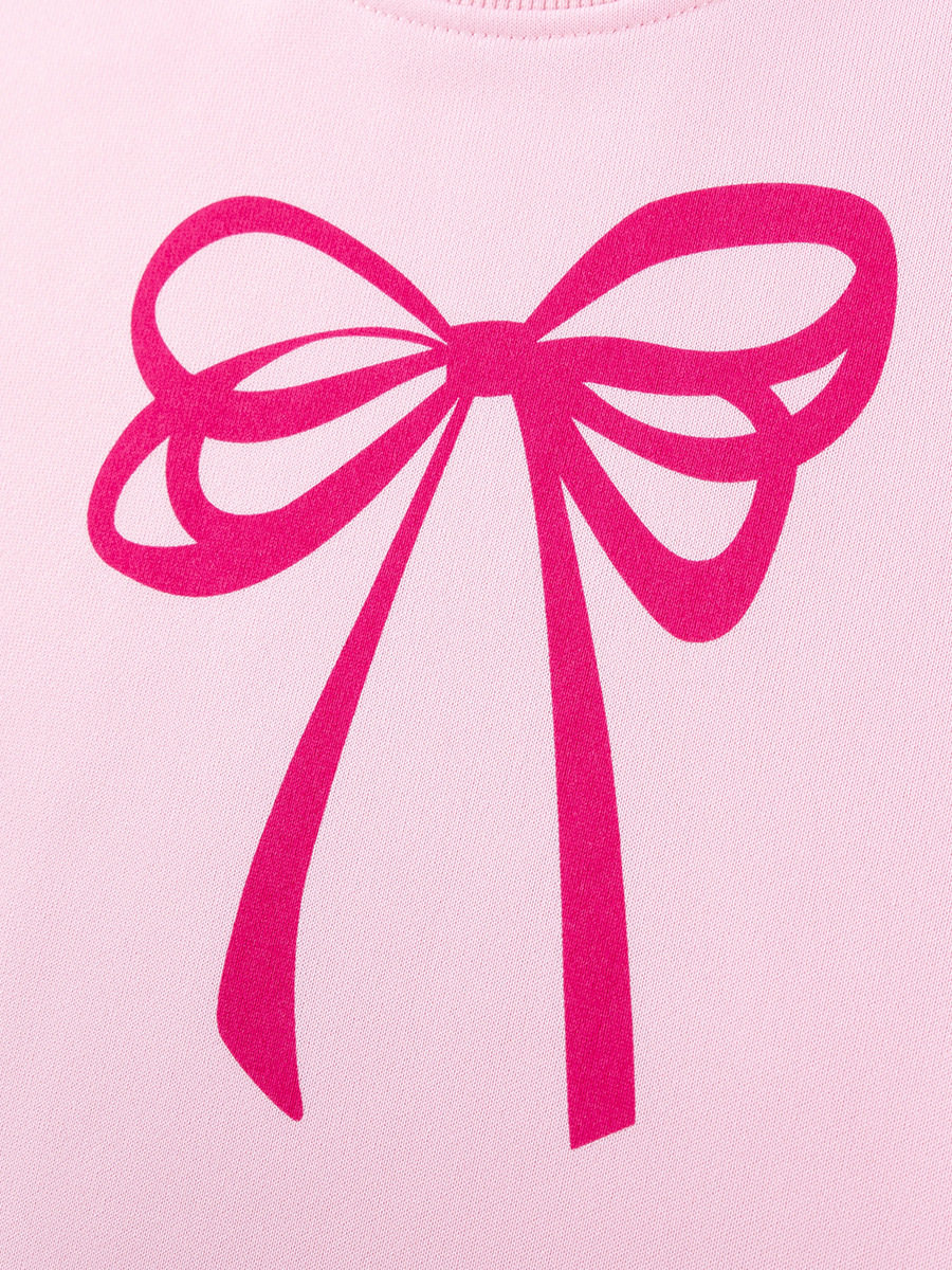 Girls' Autumn Cute Bow Plaid Set, Style Kids' Outfit