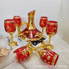 Wholesale Christmas Red Wine Glass Electroplating Crafts Wine Dispenser Tall Cup Household Decanter Light Luxury Wine Set