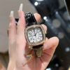 Factory New Wholesale Square Diamond Cross-border Explosions Brown Digital Large Dial Women Quartz Waterproof Watch