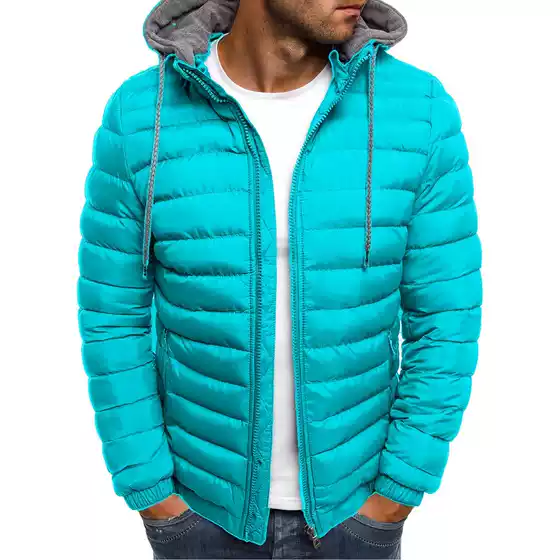 Men's Autumn and Winter European Size Cotton Jacket Trendy Hooded Thickened Casual Fashion Plus-Size Men's Cotton Coat