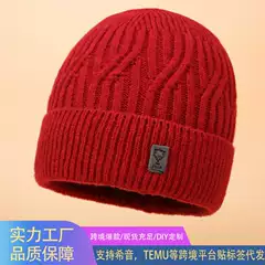 Cross-Border Middle-Aged and Elderly Knitted Hats for Winter Cycling, Warm and Windproof Ski Hats, Korean Style Simple Casual Ear Protection Pullover Hats