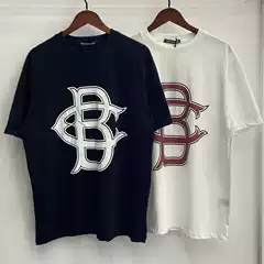 COLE BUXTON Printed CB Letter Logo Crew Neck T-Shirt for Men and Women, Summer Trendy Streetwear