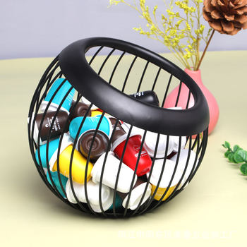 Metal Large Capacity Universal Coffee Storage Basket Nordic Iron Capsule Coffee Storage Basket Desktop Sundries Storage Box