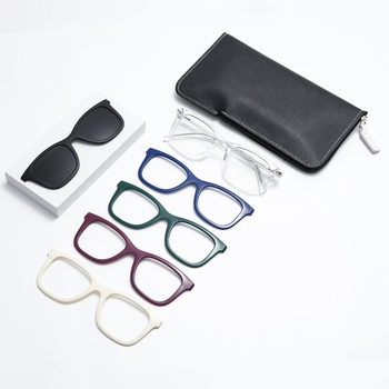 New Polarized Magnetic Glasses Frame Trendy Unisex Anti-Slip Integrated with Five Lenses Tr90 Prescription Glasses Frame Decorative Glasses