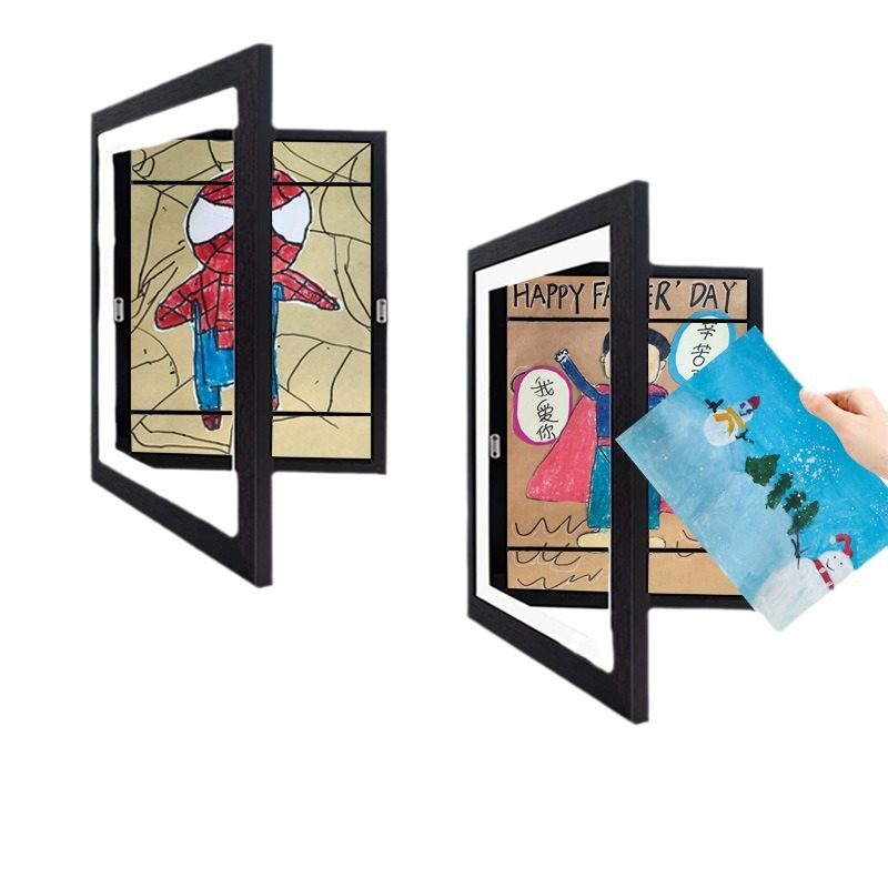 Children's Flip Photo Frame Cross-Border Popular Picture Frame Hot Selling Wooden Kids Art Frames Art Storage Handmade