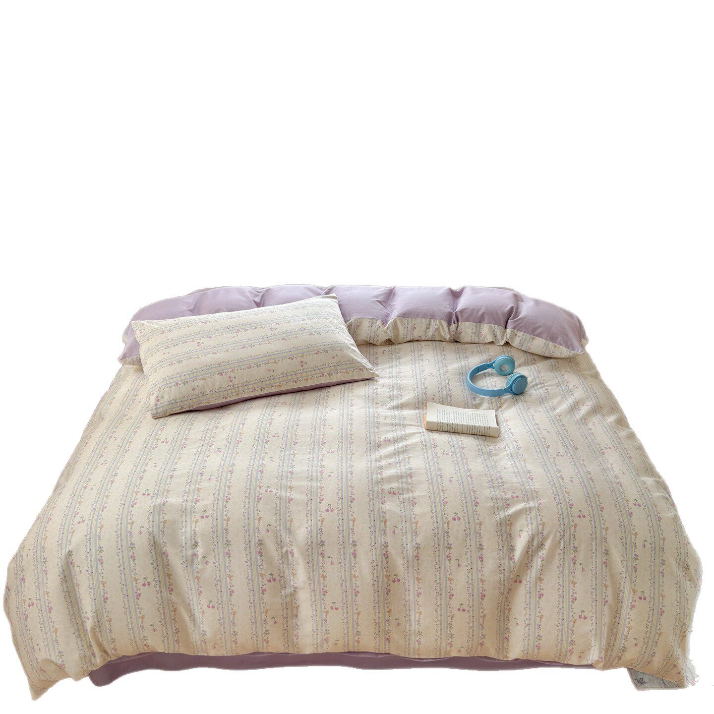 Small Fresh Pure Cotton Four-Piece Set, Simple Cotton Three-Piece Set, Student Dormitory Bed Bed Sheets, Quilt Cover, Fitted Bed Sheets, Bedding