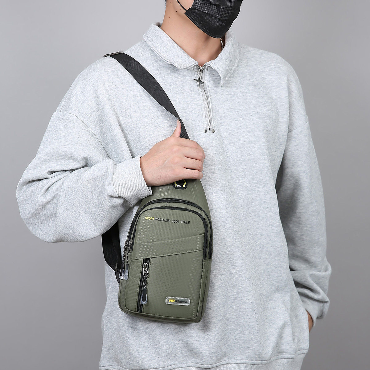 Fashion Trendy Chest Bag New Men's Shoulder Bag Versatile Casual Small Backpack Multifunctional Running Sports Chest Bag