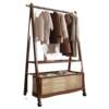 [Low Price] Rattan Dirty Clothes Basket Clothes Rack Floor-Standing Vertical Mobile Coat Rack Multifunctional Storage Rack
