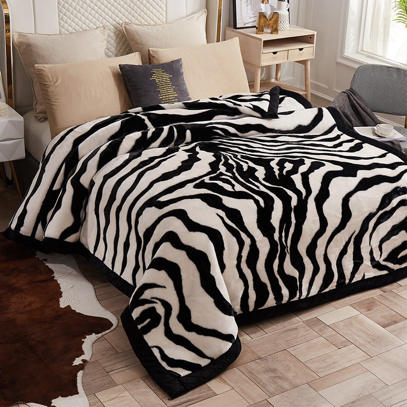 2025 New Winter Blanket Raschel Blanket Milk Coral Velvet Double Layer Thickeneded Warm Machine Washable Blanket