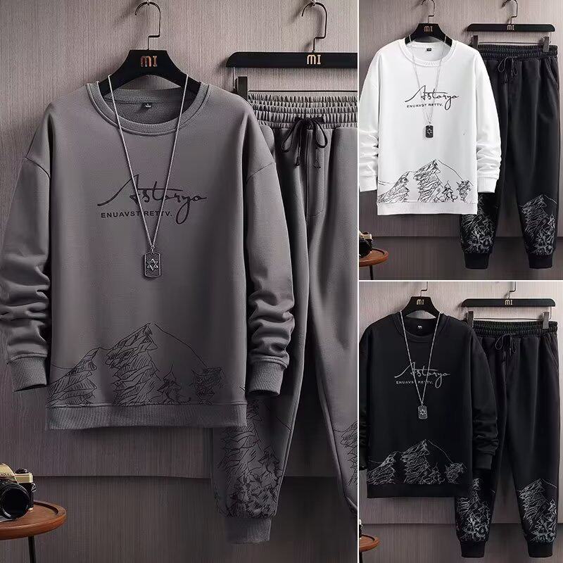ชุดกีฬาผู้ชายฤดูใบไม้ผลิและฤดูใบไม้ร่วงเสื้อกันหนาวหลวมแนวโน...