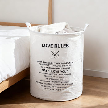 Nordic Style Cotton and Linen Fabric Household Dirty Clothes Basket Large Capacity Bathroom Laundry Basket Foldable Waterproof Storage Basket