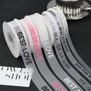 Production of 2.5cm Matte Transparent Ribbon Printing Logo English Letters Packaging Materials Bow Ribbon Accessories