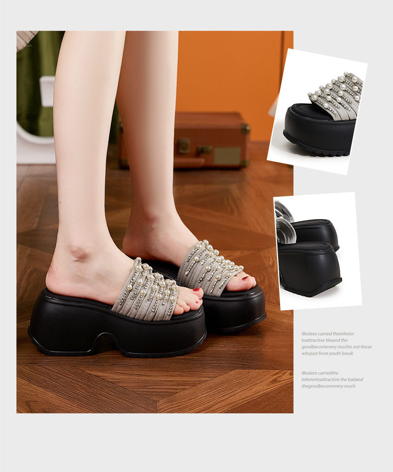 Dép sandal nữ quai chữ V đơn giản chống trượt mùa hè — Bạc, Đen chi tiết 3