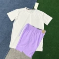 Crystal short sleeve white+d218 purple