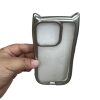 Electroplated cat ears apple 16/15/14/13promax phone case 12/11 soft xr/xs electroplated silver frame 7P