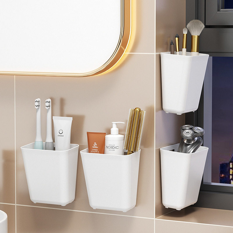 Wall-Mounted Storage Box Bathroom Toilet Storage Rack Bedside Air Conditioner Remote Control Storage Box Kitchen Cabinet Organization Box