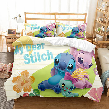 Children's three-piece stitch series Cartoon Cartoon 3d digital printing quilt cover pillowcase cross-border bedding