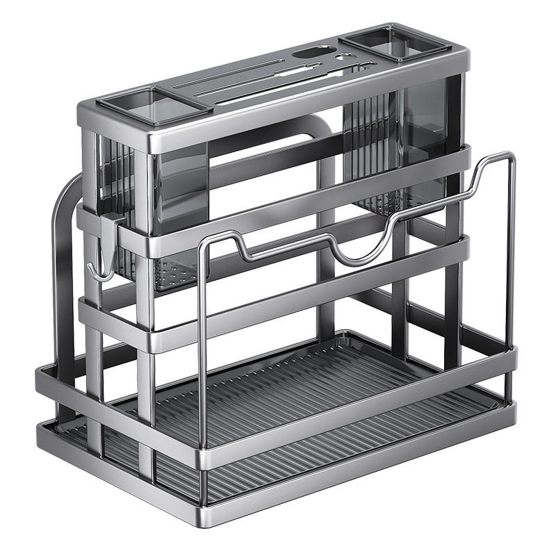 Kitchen Knife Holder, Chopstick Cage, Storage Rack, Multifunctional Countertop Cutting Board Rack, Integrated Storage Rack for Cutting Boards and Knives