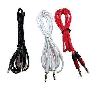 Red headset recording cable 3.5 male-to-male vehicle AUX audio cable universal mobile phone computer extension cable